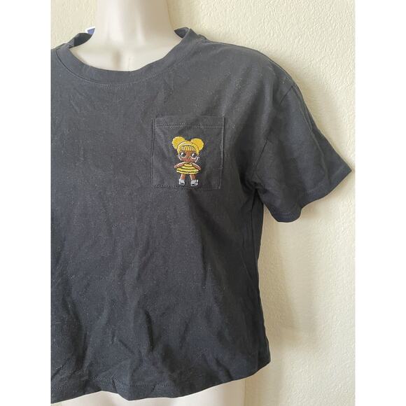 LOL Surprise Glitterati Queen Bee Embroidered Short Sleeve Crop T Shirt Top - Picture 2 of 4